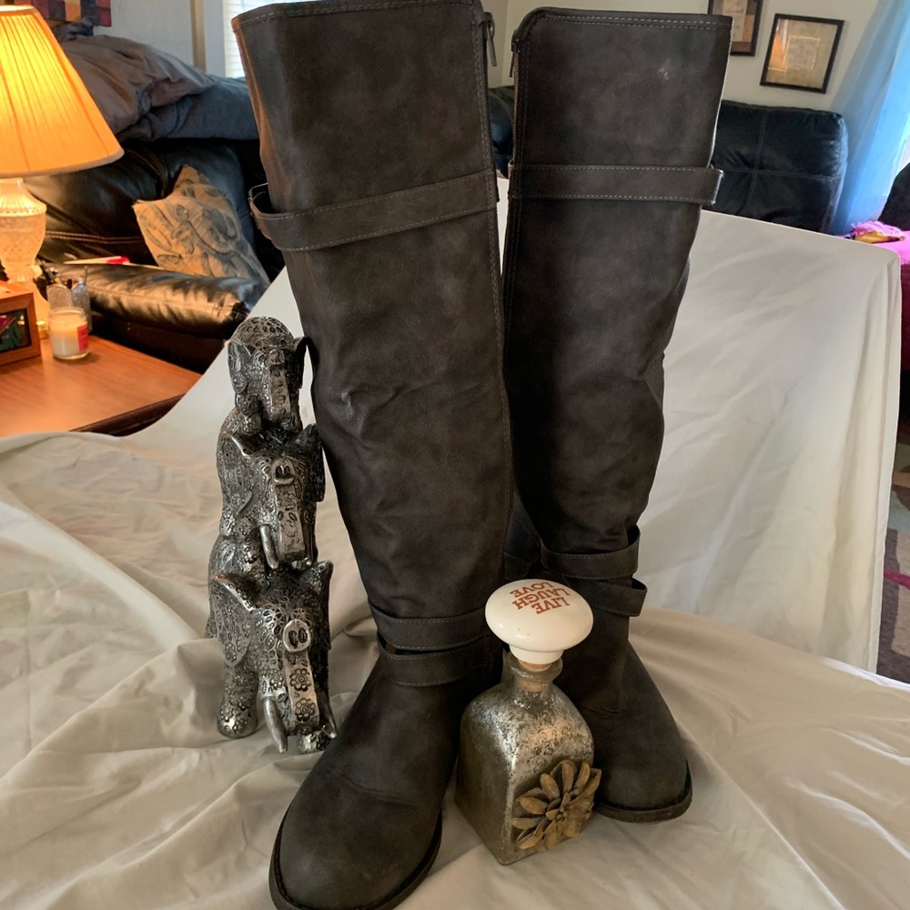 Just Fab Knee High Leather Boots